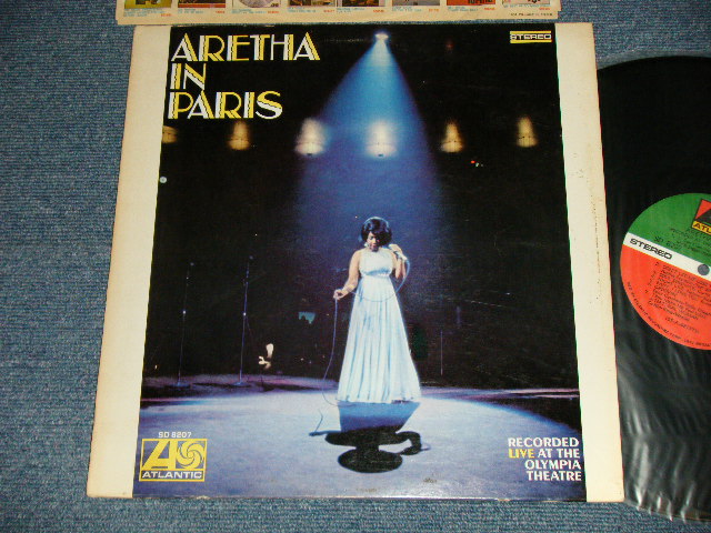 画像1: ARETHA FRANKLIN - ARETHA IN PARIS  (MATRIX # ( HAND WRITING STYLE ) A)ST-A-681373-A LW AT W  B)ST-A-681374-B  AT LW ) (Ex++/Ex+++ )  / 1968 US AMERICA 1st press "RED & Green Label" "1841 BROADWAY Label" Used LP  