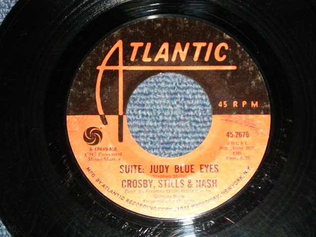 画像1: CS&N  CROSBY STILLS & NASH - A) SUITE;JUDY BLUE EYES  B) LONG TIME GONE (Ex++/Ex- WOL) / 1969 US AMERICA ORIGINAL Used 7"Single  
