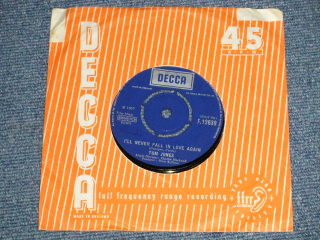 画像1: TOM JONES - A) I'LL NEVER FALL IN LOVE AGAIN  B) THINGS I WANNA DO (Ex++/Ex++) / 1967 UK ENGLAND ORIGINAL  Used  7"Single 