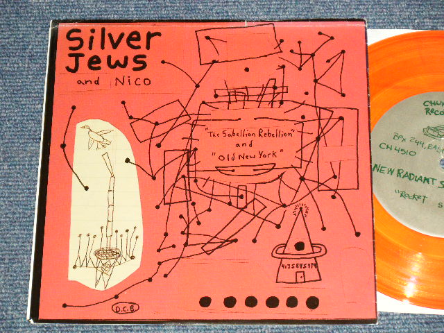 画像1: A) SILVER JEWS and NICO - The SABELLION REBELLION : B) NEW RADIANT STORM KING - ROCKET SCIENTIST (Ex+/MINT-) / 1993 US AMERICA ORIGINAL "ORANGE WAX Vinyl" Used 7" Single with PICTURE Sleeve 