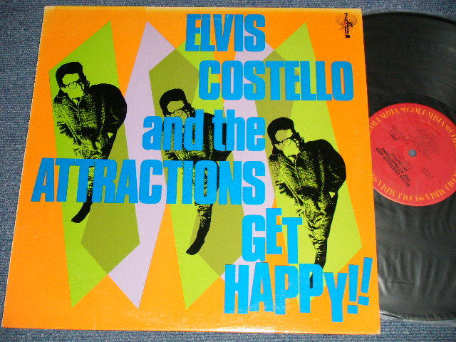 画像1: ELVIS COSTELLO - GET HAPPY ( Matrix #   A) 1L     B) 1F )（Ex+/Ex+++ A-1, B-1:VG+++  WARP) / 1980 US AMERICA ORIGINAL Used  LP