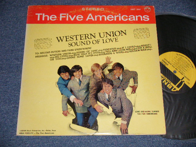 画像1: The FIVE AMERICANS (with JOHN DURRILL of The VENTURES) - WESTERN UNION (Ex+/Ex+++)  / 1967 US AMERICA ORIGINAL "STEREO" used LP 