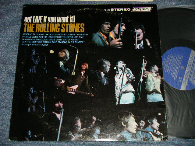 画像1: ROLLING STONES - GOT LIVE IF YOU WANT IT! (Matrix  #   ) (Ex+/MINT-)  / 1971 Version? US AMERICA  2nd Press "UN-GLOSSY BLUE Label"  RARAE "NON ADDRESS CREDIT at BOTTOM Label" stereo Used LP 
