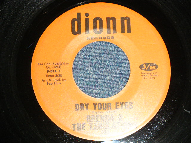 画像1: BREND & THE TABULATIONS - A) DRY YOUR EYES  B) ) THE WASH  (NORTHERN / MOD) (Ex/Ex) / 1966 US AMERICA ORIGINAL Used 7" 45 rpm Single 