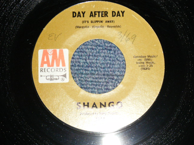画像1: SHANGO  - A) DAY AFTER DAY B) MESCALITO (CARIBEAN BEAT) (Ex+++/Ex+++ WOL) / 1969 US AMERICA ORIGINAL Used 7"SINGLE