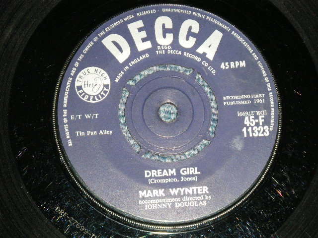 画像1: MARK WYNTER - A) DREAM GIRL  B) TWO LITTLE GIRLS (Ex++/Ex++) / 1961 UK ENGLAND ORIGINAL Used  7" Single