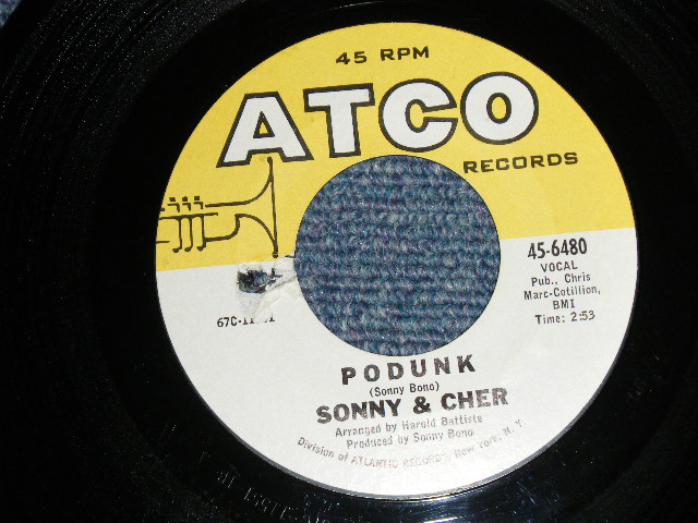 画像1: SONNY & CHER - A) PODUNK  B) A BEAUTIFUL STORY (MINT-/MINT- BB) / 1967 US AMERICA ORIGINAL Used 7"  