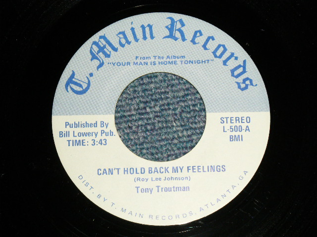 画像1: TONY TROUTMAN - A) CAN'T HOLD BACK MY FEELINGS (BALLAD) B) DO IT RIGHT (FUNK) (Ex+++/Ex+++)  / 1983? US AMERICA ORIGINAL Used 7"45 