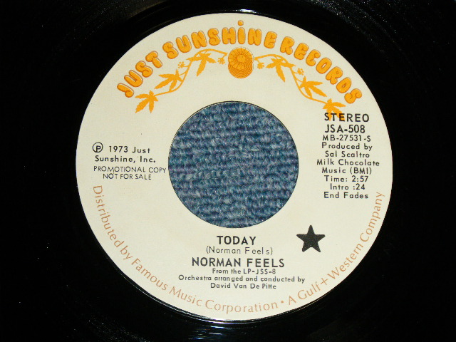 画像1: NORMAN FEELS - A) TODAY  B) SOMETHING ABOUT YOU (DEEP SOUL) (MINT-/MINT-) / 1973 US AMERICA ORIGINAL "Promo" Used 7"45 