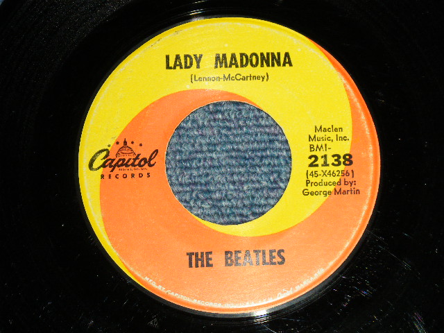 画像1: The BEATLES -  A) LADY MADONNA  B) THE INNER LIGHT ( Ex++/Ex++) / 1968 US AMERICA ORIGINAL Used 7" Single