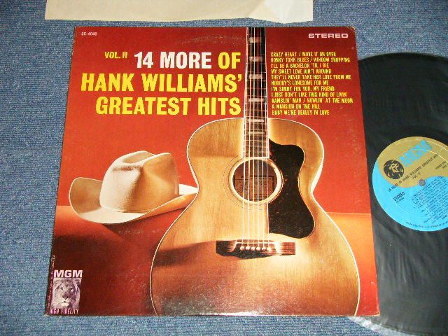 画像1: HANK WILLIAMS SR. - 14 MORE OF HANK WILLIAMS' GREATEST HITS VOL.II (Ex++/Ex+++) /1968 Version US AMERICA ORIGINAL 2nd Press "BLUE Label" STEREO Used LP 