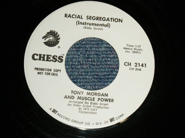 画像1: TONY MORGAN AND MUSCLE POWER - RACIAL SEGREGATION A) Vocal  B) Inst (Ex++/Ex++) / 1973 US AMERICA ORIGINAL "white label promo" Used 7"45 
