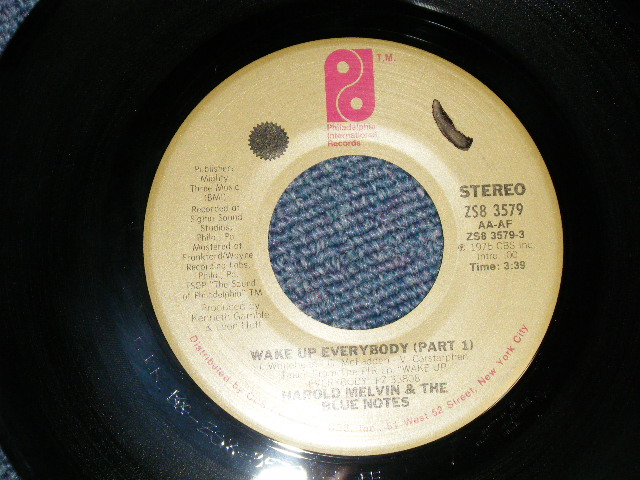 画像1: HAROLD MELVIN & The BLUE NOTES - WAKE UP EVERYBODY A) PART 1 B) PART 2 (Ex++/Ex++) / 1975 US AMERICA ORIGINAL Used 7"45 