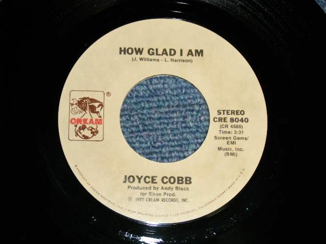 画像1: JOYCE COBB - A) HOW GLAD I AM  B) THAT'S WHAT LOVE WILL DO (MINT-/MINT-) / 1980 US AMERICA ORIGINAL Used 7"45 