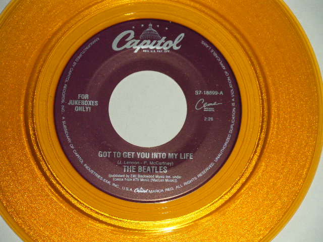画像1: The BEATLES - A) GOT TO GET YOU INTO MY LIFE  B) HELTER SKELTER  (for JUKEBOX) (NEW)/ 1996 US AMERICA REISSUE "GOLD WAX/Vinyl" "BRAND NEW" 7" Single