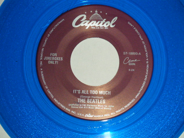 画像1: The BEATLES - A) IT'S ALL TOO MUCH  B) ONLY A NORTHERN SONG (for JUKEBOX) (NEW)/ 1996 US AMERICA REISSUE "BLUE WAX/Vinyl" "BRAND NEW" 7" Single