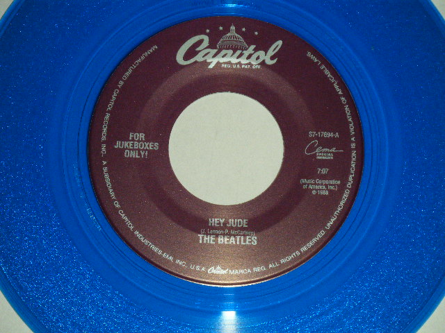 画像1: The BEATLES - A) HEY JUDE  B) REVOLUTION  (for JUKEBOX) (NEW)/ 1994 US AMERICA REISSUE "BLUE WAX/Vinyl" "BRAND NEW" 7" Single