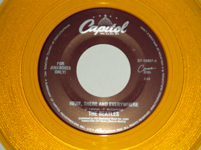 画像1: The BEATLES - A) HERE, THERE AND EVERYWHERE  B) GOOD DAY SUNSHINE (for JUKEBOX) (NEW)/ 1996 US AMERICA REISSUE "GOLD WAX/Vinyl" "BRAND NEW" 7" Single