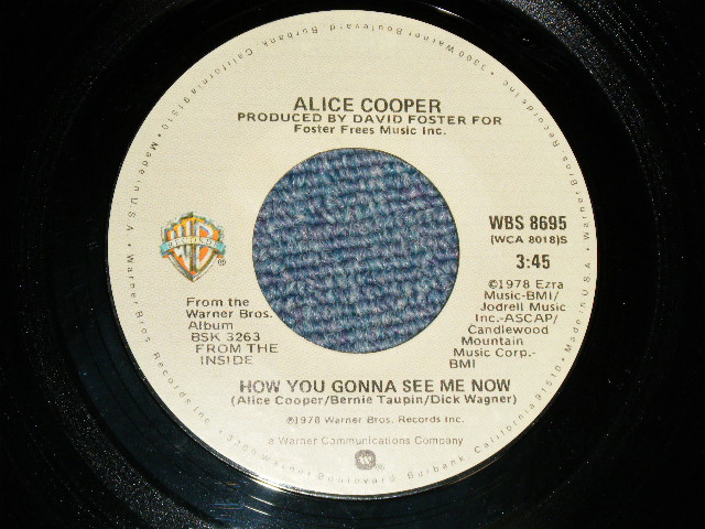 画像1: ALICE COOPER - A) HOW YOU GONNA SEE ME NOW  B) NO TRICKS (MINT-/MINT-) / 1978 US AMERICA ORIGINAL Used 7" 45rpm  Single 