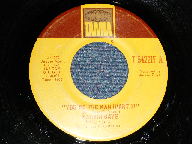 画像1: MARVIN GAYE - YOU'RE THE MAN  A) Pt.I  B) Pt.II (Ex+/Ex+) / 1972 US AMERICA ORIGINAL Used 7" 45 rpm Single  