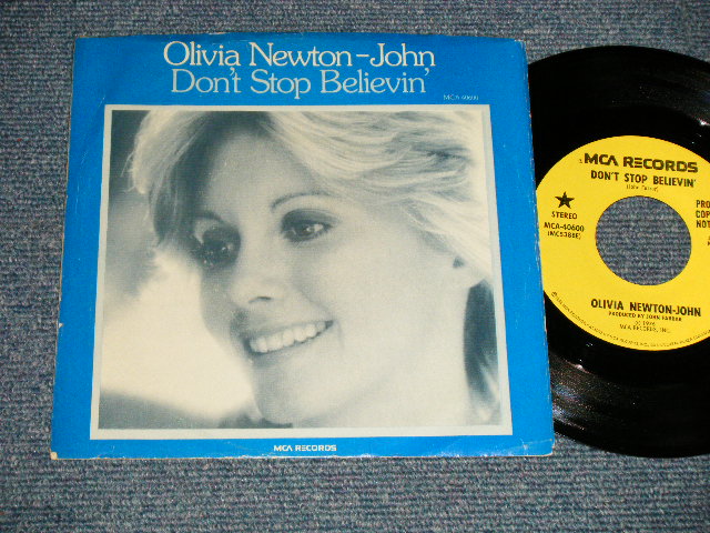 画像1: OLIVIA NEWTON-JOHN - DON'T STOP BELIEVIN' (Ex++/Ex+++) / 1976 US AMERICA ORIGINAL "PROMO ONLY SAME FLIP" Used 7" 45rpm Single with PICTURE SLEEVE 