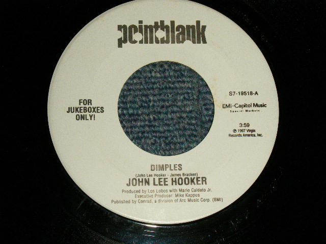 画像1: JOHN LEE HOOKER - A) DIMPLES  B) DON'T LOOK BACK  (MINT-/MINT-) / 1997 US AMERICA ORIGINAL Used 7"45 