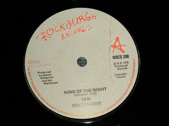 画像1: IAN MATTHEWS - KING OF THE NIGHT  B) LET THERE BE BLUES (MINT-/MINT-) / 1978 UK ENGLAND ORIGINAL Used 7"Single 