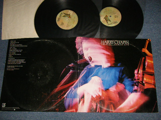 画像1: HARRY CHAPIN - GREATEST STORIES-LIVE (Ex+/Ex+++ B-1,2:Ex) / 1976 US AMERICA ORIGINAL 1st Press "BUTTERFLY Label" Used 2-LP
