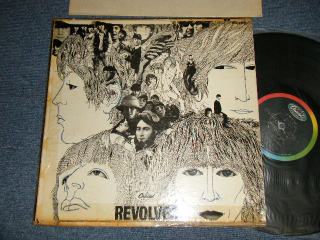 画像1: BEATLES - REVOLVER (Matrix #A)B4 #2 B)A1 #2) (Ex-/Ex+ LooksVG++ TapeSeam , WOC)  /1966 US AMERICA ORIGINAL 1st Press "BLACK With RAINBOWRing/COLOR Band Label" STEREO Used LP beautiful