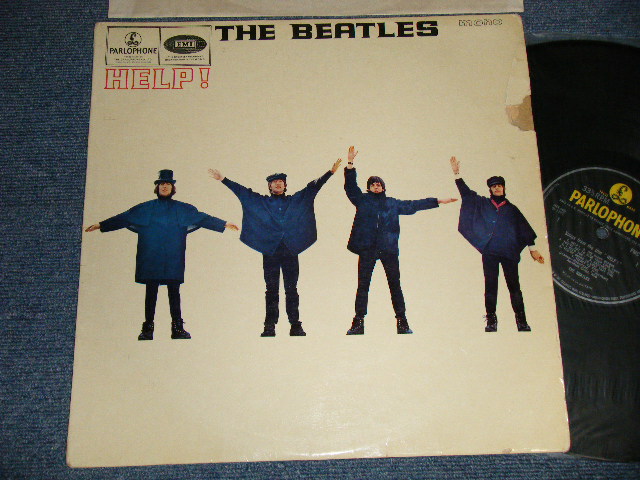 画像1: THE BEATLES - HELP! (Matrix #A)XEX-549-2  6 ARP  B)XEX-550-2  2 AGG) (POOR, Ex+/Ex++ TEAR OFC, WOBC)/ 1965 UK ENGLAND ORIGINAL "Yellow & Black Label" MONO Used LP  
