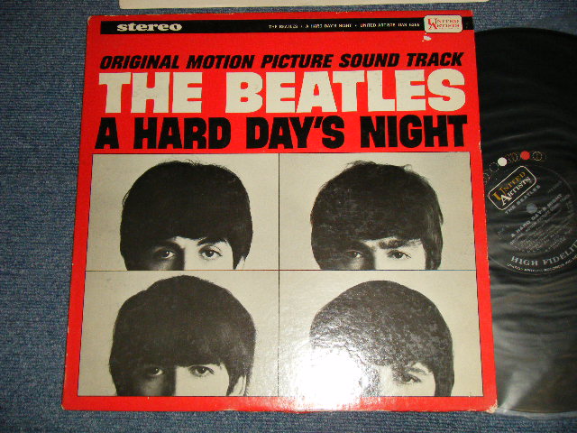 画像1: THE BEATLES - A HARD DAYS NIGHT (Sound Track) (Matrix #A) UAS 6366-A 1C   B)UAS 6366-B 1C) (Ex++/MINT- STEAR)  / 1964 US AMERICA ORIGINAL 1st Press "BLACK with 'UNITED' in GOLD,'ARTISTS' in WHITE Label" STEREO Used LP