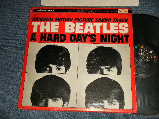 画像1: THE BEATLES - A HARD DAYS NIGHT (Sound Track) (Matrix #A)UAS 6366-A 1F   B)UAS 6366-B 1F) (Ex/Ex++ Looks:Ex+) / 1964 US AMERICA ORIGINAL 1st Press "BLACK with 'UNITED' in GOLD,'ARTISTS' in WHITE Label" STEREO Used LP