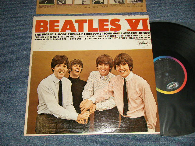 画像1: The BEATLES - BEATLES VI ( Matrix #A)ST-1-2358- F-13 * B)ST-2-2358-F-11 2 *) "LOS ANGELES Press in CA" (Ex++/Ex+++) / 1965 US AMERICA 1st Press 'See Label for correct Playing order' on Bcak Cover" "1st Press BLACK with RAINBOW Label" STEREO Used LP 