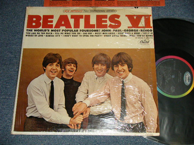 画像1: The BEATLES - BEATLES VI (Matrix #A)ST-1-2358- B-14・ * B)ST-2-2358-B-12 ・ *) "LOS ANGELES Press in CA" (MINT-/Ex++) / 1965 US AMERICA 1st Press 'See Label for correct Playing order' on Bcak Cover" "1st Press BLACK with RAINBOW Label" STEREO Used LP 