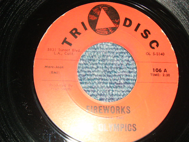 画像1: The OLYMPICS - A)FIREWORKS  B)THE BOUNCE (Ex++/Ex++) / 1963 US AMERICA ORIGINAL Used 7"45 