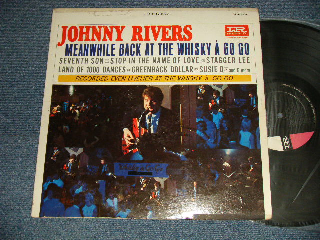 画像1: JOHNNY RIVERS - MEANWHILE BACK AT THE WHISKY A GO GO (Ex+, POOR/Ex+ Looks:Ex TEAROBC, TAPE SEAM) / 1966 US AMERICA  ORIGINAL "1st Press BLACK with PINK Label" STEREO Used LP 