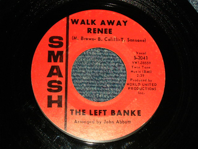 画像1: THE LEFT BANKS - A)WALK AWAY RENEE  B)I HAVEN'T GOT THE NERVE (Ex++/Ex++ STOL) / 1966 US AMERICA ORIGINAL Used 7"45 Single