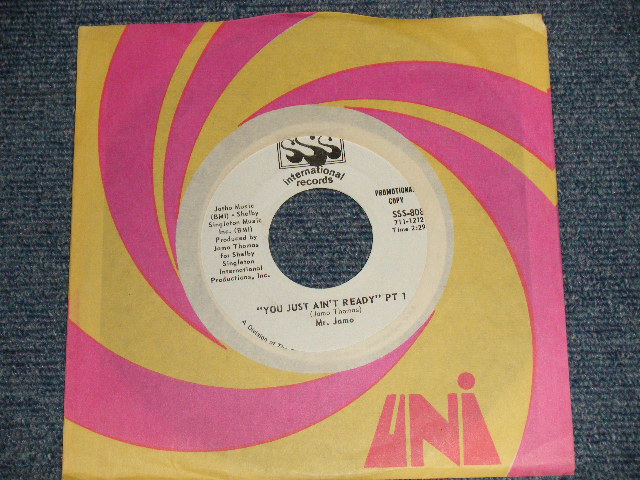 画像1: MR. JAMO - YOU JUST AIN'T READY  A)OT.1 (Vocal)  B)PT.2(Instrumental)  (Ex+++/Ex+++) / 1970 US AMERICA ORIGINAL "WHITE LABEL PROMO / PROMO ONLY" Used 7"45 