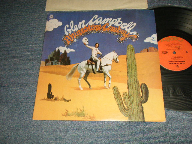 画像1: GLEN CAMPBELL - RHINESTONE COWBOY (TEXTURED & EMBOSSED JACKET)  (Ex++/Ex+++ Looks:MINT-) /1975 US AMERICA ORIGINAL "CAPITOLRECORD CLUB RELEASE" "ORANGE Label" Used LP 