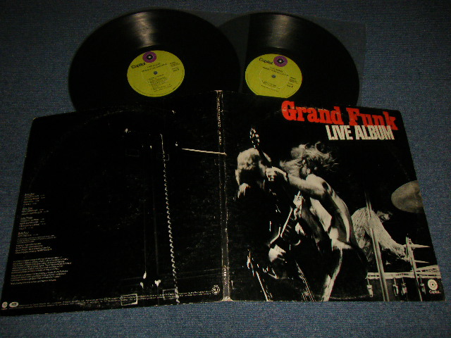 画像1: GFR GRAND FUNK RAILROAD - LIVE ALBUM ("CAPITOL LOS ANGELES Press in CA") (Ex/Ex) / 1970 US AMERICA ORIGINAL 1st Press "LIME GREEN Label" Used 2-LP 