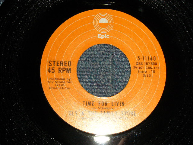 画像1: SLY & The FAMILY STONE - A)TIME FOR LIVIN'  B)SMALL TALK (Ex+++/Ex+++)  / 1974 US AMERICA ORIGINAL Used 7" Single 