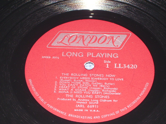 画像: ROLLING STONES - THE ROLLING STONES,NOW (Matrix # A) ARL-6691 -1C B) ARL-6692 -1C ) (Ex-/Ex+++ Looks:MINT- EDSP) / 1965 US AMERICA ORIGINAL "MAROON LABEL" MONO Used LP Visual MINT- Condition 