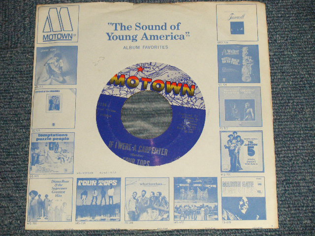 画像1: FOUR TOPS - A)If I Were A Carpenter	B) Wonderful Baby (Ex+/Ex+) / 1968 US AMERICA ORIGINAL Used 7" SINGLE 