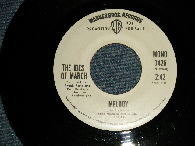 画像1: The IDES OF MARCH - MELODY  A)MONO  B) STEREO (Ex+/Ex+) / 1970 US AMERICA ORIGINAL "PROMO ONLY" Used 7" Single
