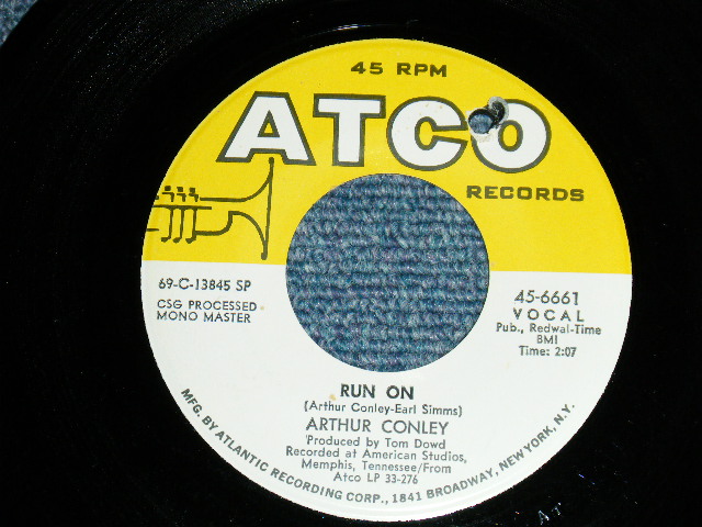 画像1: ARTHUR CONLEY - A)RUN ON  B)SPEAK HER NAME (Ex+++/Ex+++ BB) / 1969 US AMERICA ORIGINAL Used 7"45 