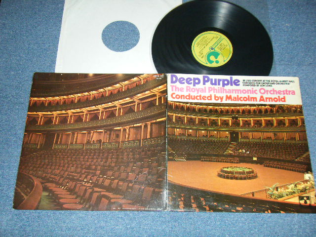 画像1: DEEP PURPLE The ROYAL PHILHARMONIC Orchestra Conducted by MALCOLM ARNOLD - DEEP PURPLE The ROYAL PHILHARMONIC Orchestra Conducted by MALCOLM ARNOLD: IN LIVE AT THE ROYAL ALBERT HALL : CONCERTO FOR GROUP AND ORCHESTRA( Matrix #A)HVL-767 A-1 1 GR B)HVL-768 B-1 1 L) (Ex++/Ex++ VG++)  / 1970 UK ENGLAND ORIGINAL 1st Press "UN-EMI Printed on Label"  Used LP 