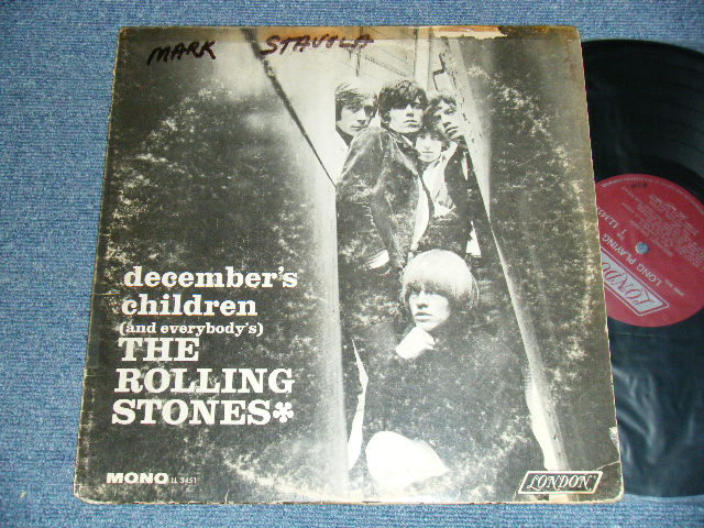 画像1: ROLLING STONES - DECEMBER'S CHILDREN (Matrix #A) ARL-7031-5     B) ARL-7032-3 ) (VG/Ex++ A-1,B-1:VGWRAP WOFC, TAPE)  / 1965? US AMERICA RE-PRESS 2nd Press "MAROON with Boxed 'LONDON' Label"  MONO  Used LP