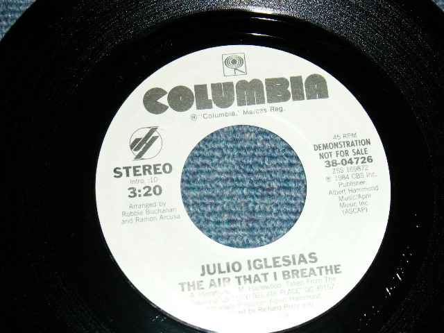 画像3: JULIO IGLESIAS With BEACH BOYS - THE AIR THAT I BREATHE (MINT-/MINT) / 1984 US AMERICA ORIGINAL "PROMO ONLY SAME FLIP ST-ST" Used 7" 45rpm Single With PICTURE SLEEVE
