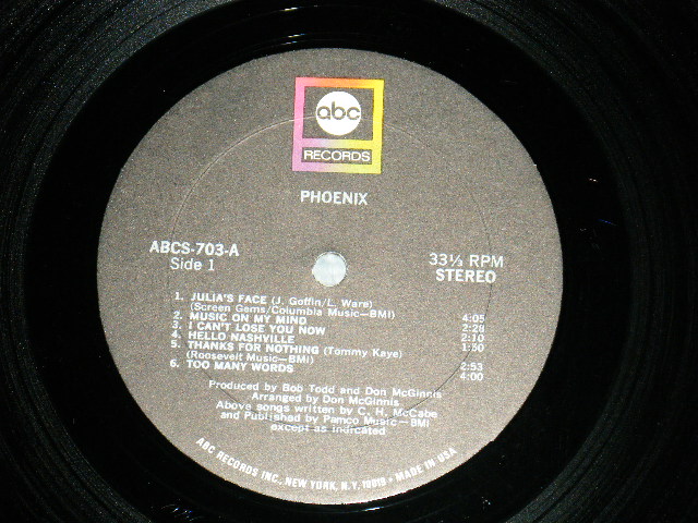 画像9: PHOENIX - PHOENIX (Ex++/Ex+++) / 1969 US AMERICA ORIGINAL 1st Press "BLACK' Label" Used LP 