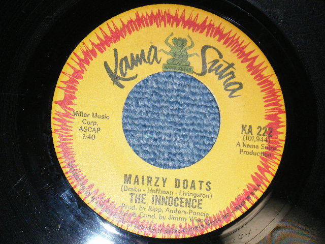 画像1: THE INNOCENCE (Produced by ANDSERS & PONCIA) - A)MAIRZY DOATS  B)LIFETIME LOVIN' YOU(Ex+/Ex++) / 1967 US AMERICA ORIGINAL Used 7" Single 